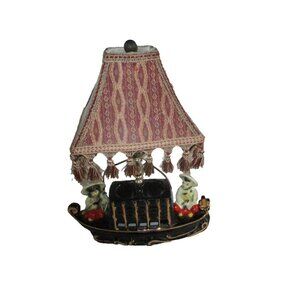 Vintage 1954 Chinese Oriental Porcelain Asian Boat TV Desk Lamp by Premco